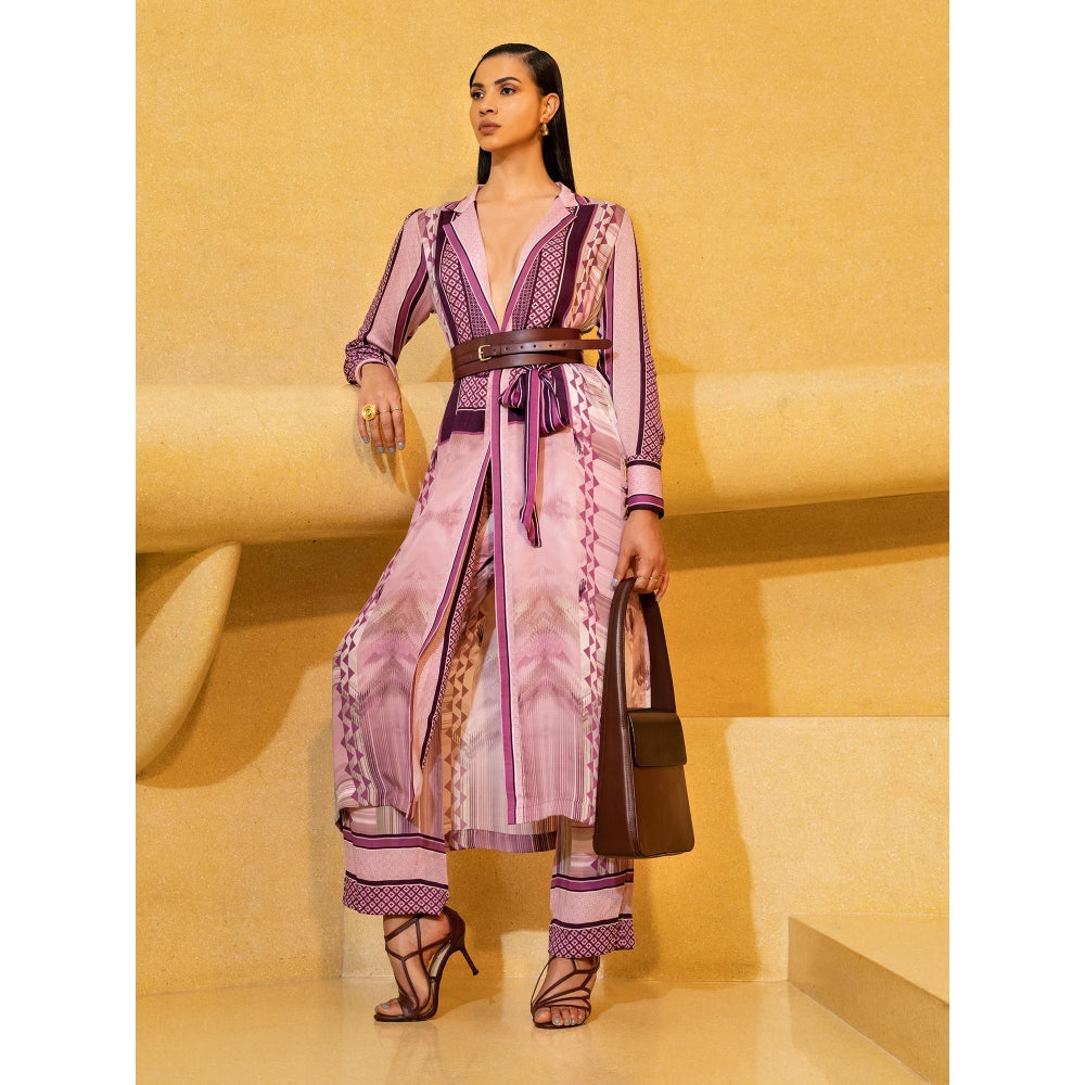 Nikita Mhaisalkar Lilac Floss Print Long Summer Tunic