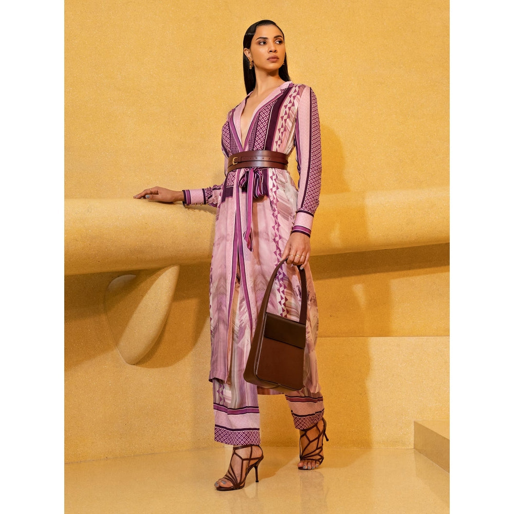 Nikita Mhaisalkar Lilac Floss Print Long Summer Tunic