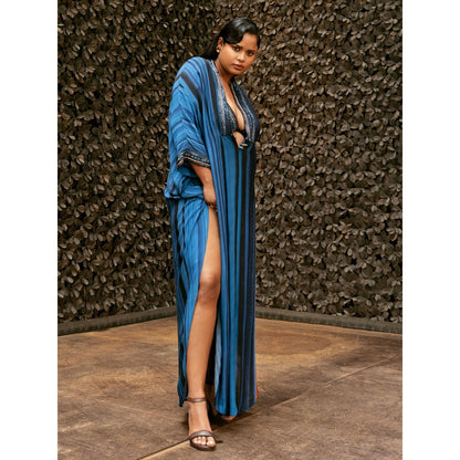 Nikita Mhaisalkar Midnight Stroke Print Kaftan