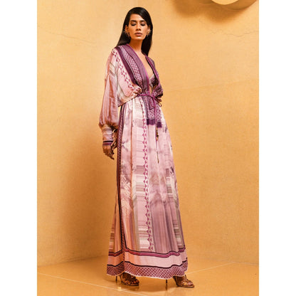 Nikita Mhaisalkar Lilac Floss Print Kaftan
