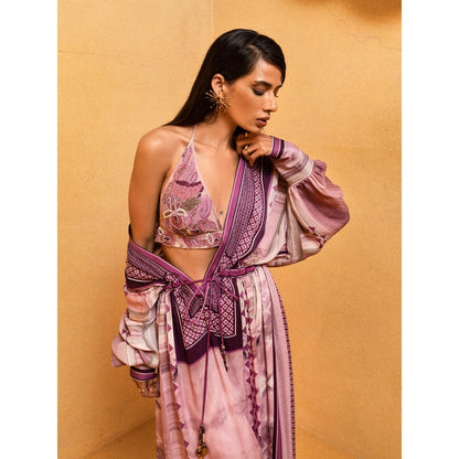 Nikita Mhaisalkar Lilac Floss Print Kaftan