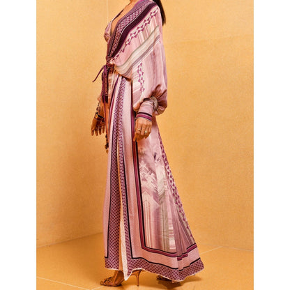 Nikita Mhaisalkar Lilac Floss Print Kaftan