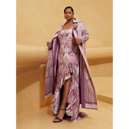 Nikita Mhaisalkar Lilac Floss Print Trench Coat