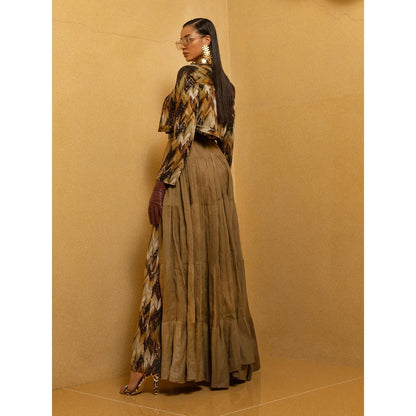 Nikita Mhaisalkar Sundown Coffee Broad Capri Pants