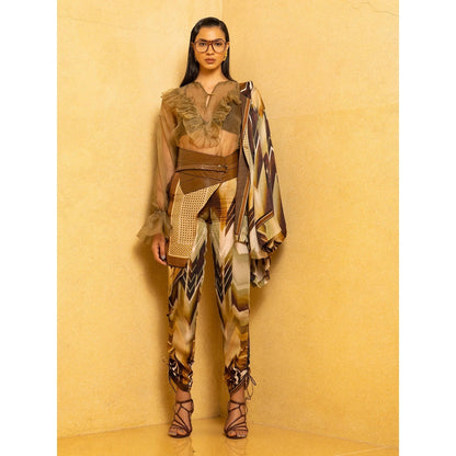 Nikita Mhaisalkar Sundown Coffee Drape Pants