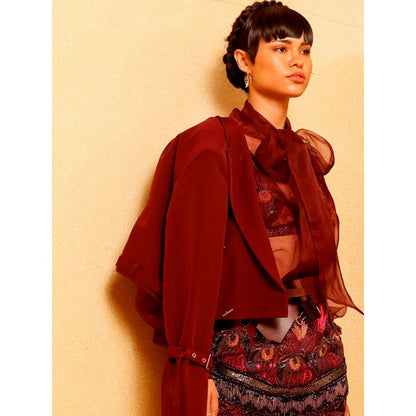 Nikita Mhaisalkar Wine Jacket