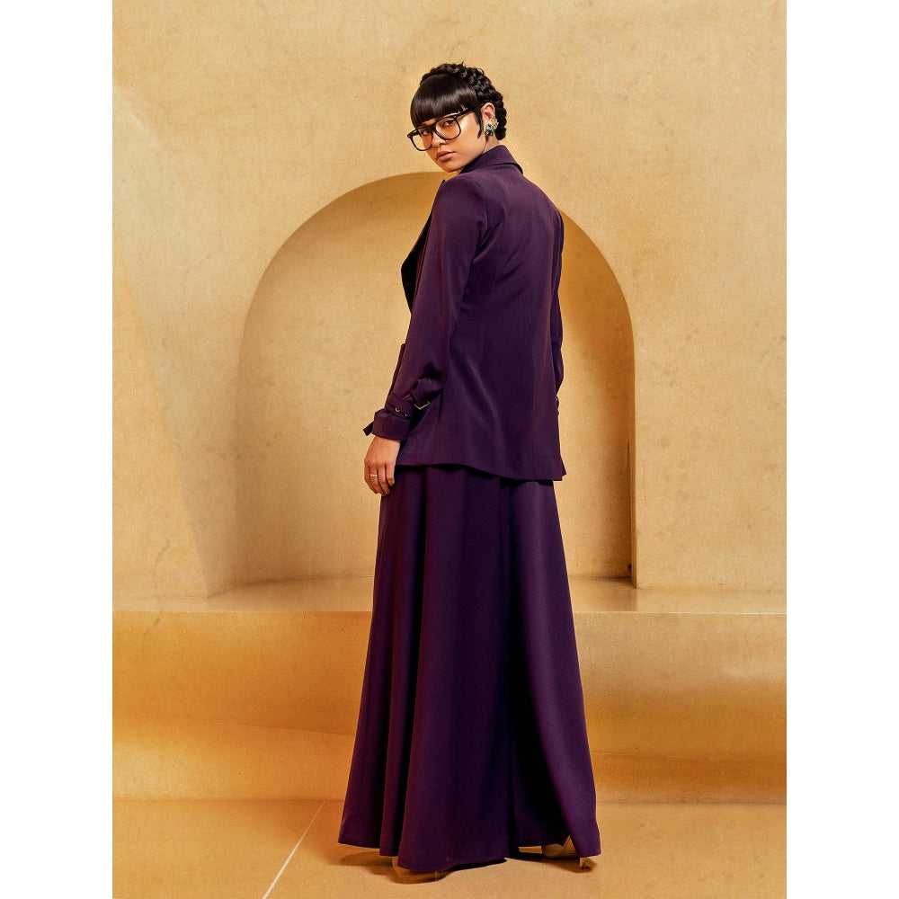Nikita Mhaisalkar Aubergine Suit Blazers