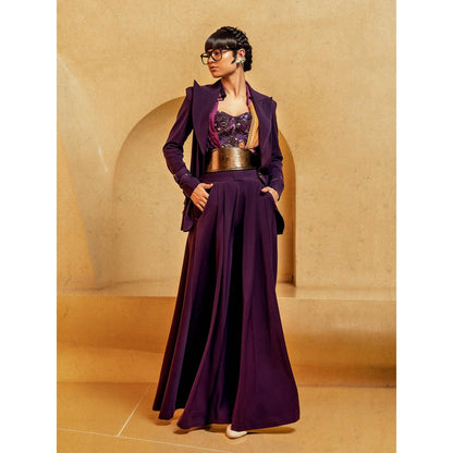 Nikita Mhaisalkar Aubergine Pant