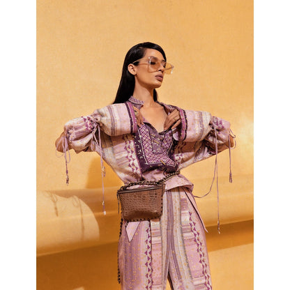 Nikita Mhaisalkar Lilac Floss Print Culottes Pants