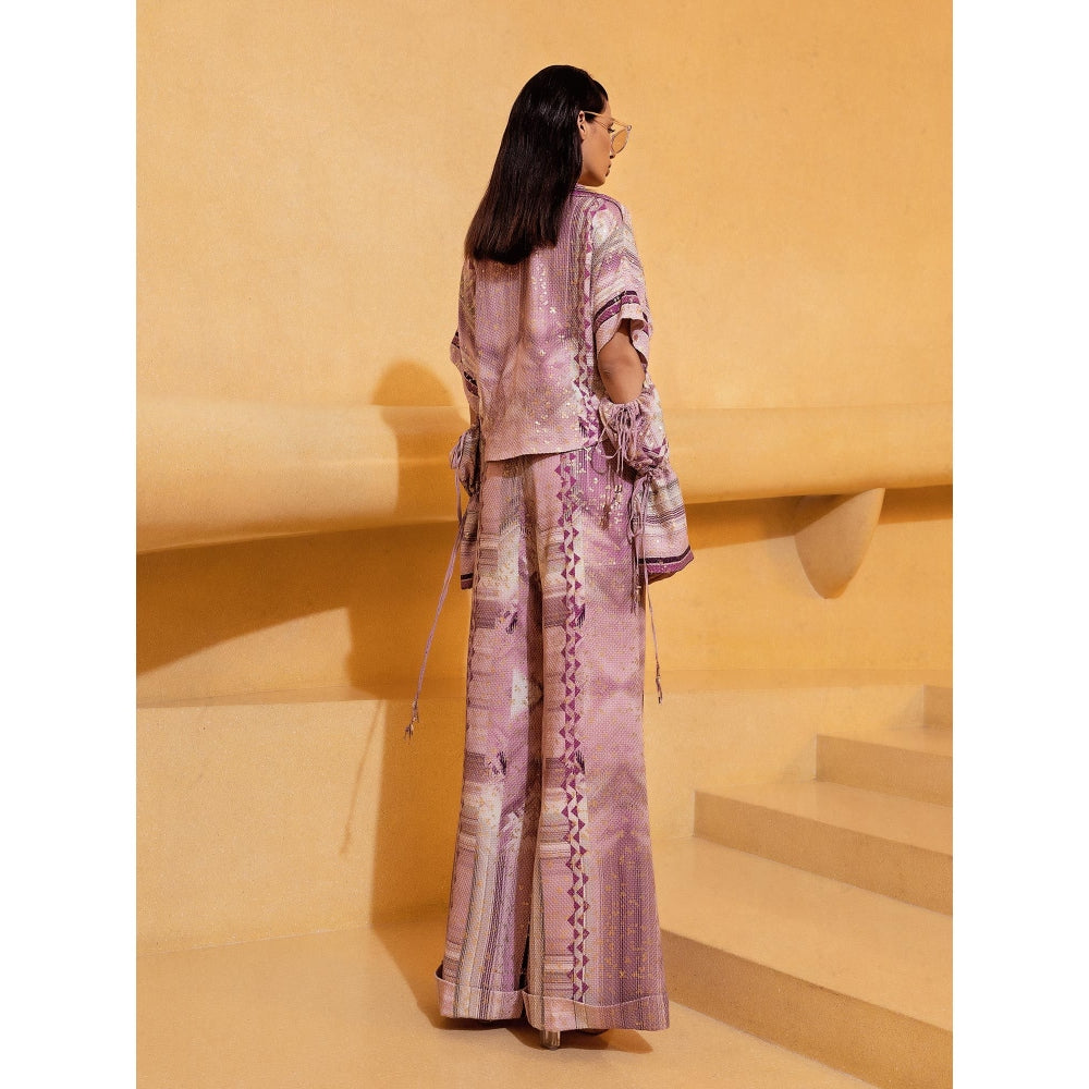 Nikita Mhaisalkar Lilac Floss Print Culottes Pants