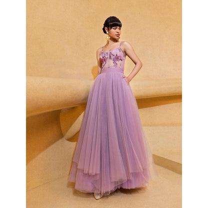 Nikita Mhaisalkar Lilac Tulle Skirt