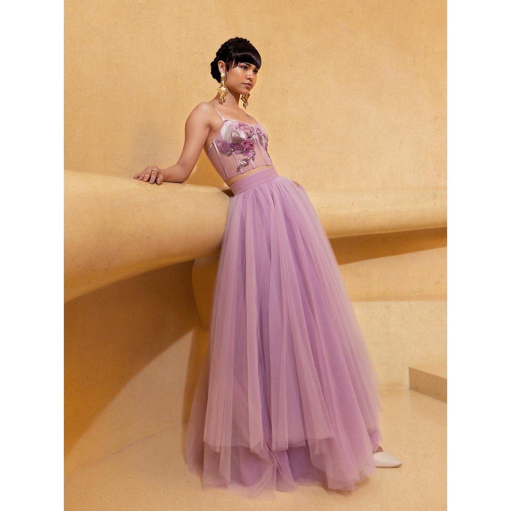 Nikita Mhaisalkar Lilac Tulle Skirt