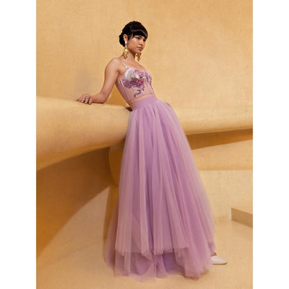 Nikita Mhaisalkar Lilac Tulle Skirt