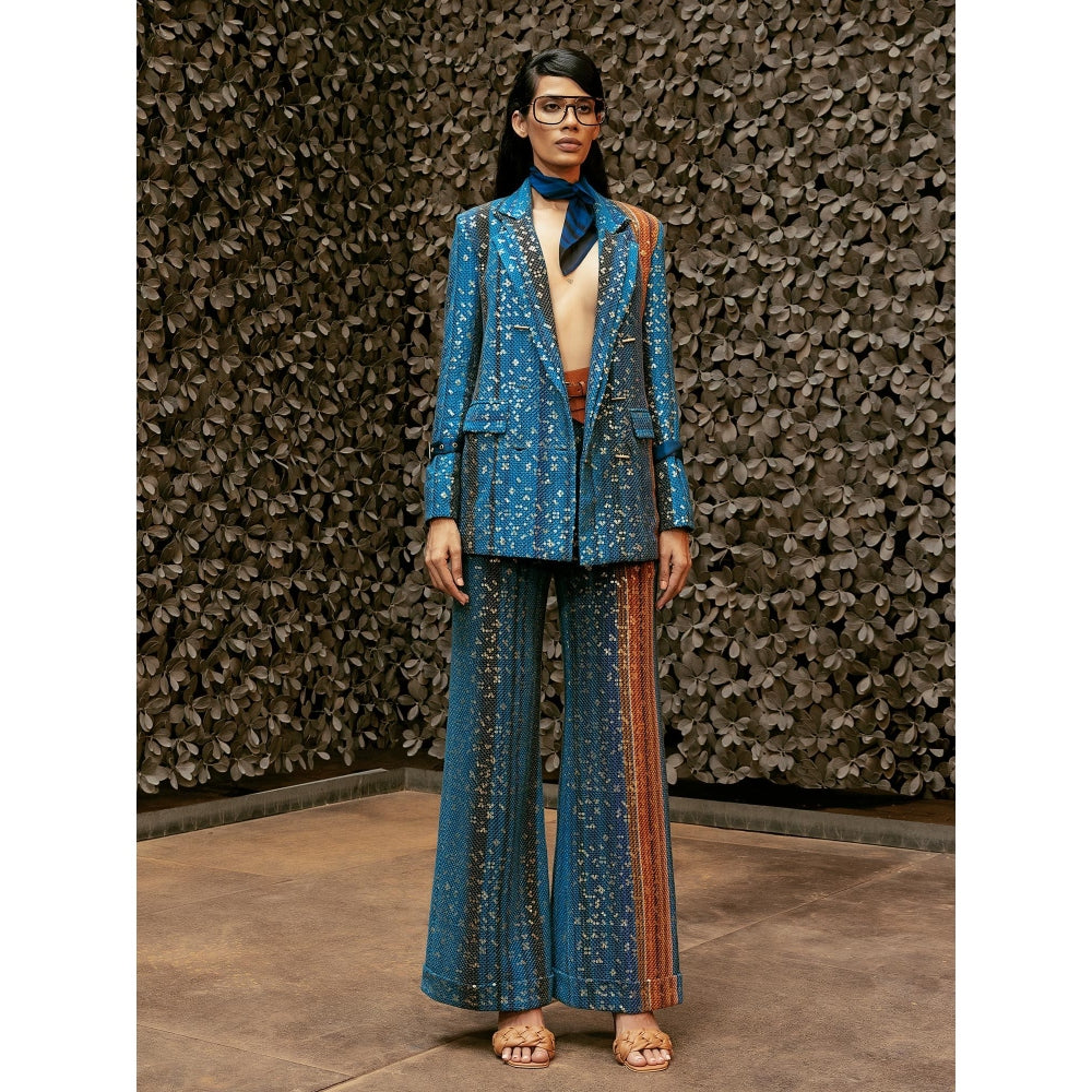 Nikita Mhaisalkar Midnight Stroke Print Pant Suit