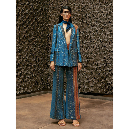 Nikita Mhaisalkar Midnight Stroke Print Pant Suit