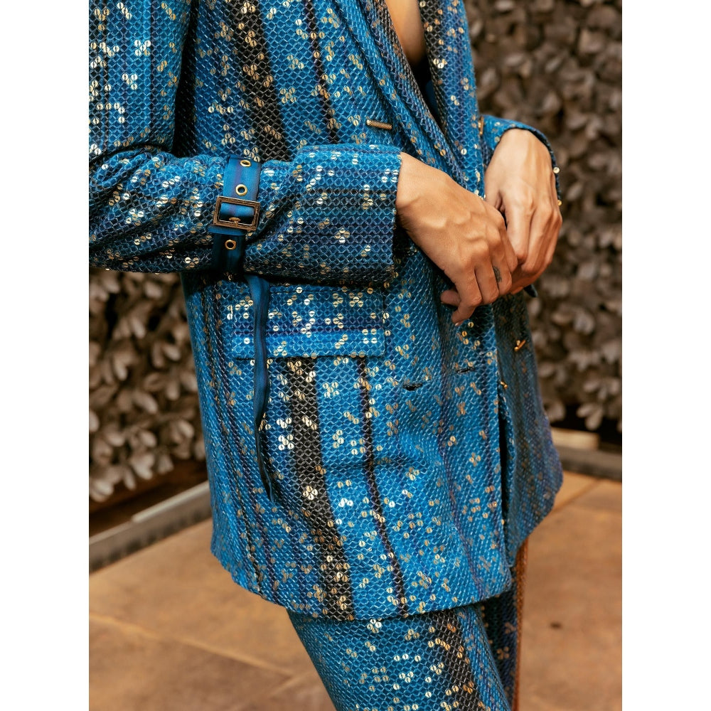Nikita Mhaisalkar Midnight Stroke Print Pant Suit