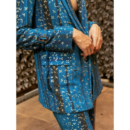 Nikita Mhaisalkar Midnight Stroke Print Pant Suit