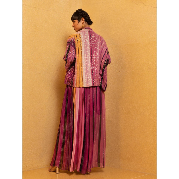 Nikita Mhaisalkar Berry Stroke Print Tube Dress