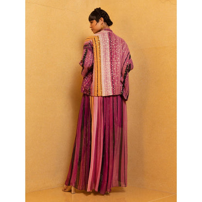 Nikita Mhaisalkar Berry Stroke Print Overlap Jacket