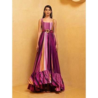 Nikita Mhaisalkar Berry Stroke Print Maxi