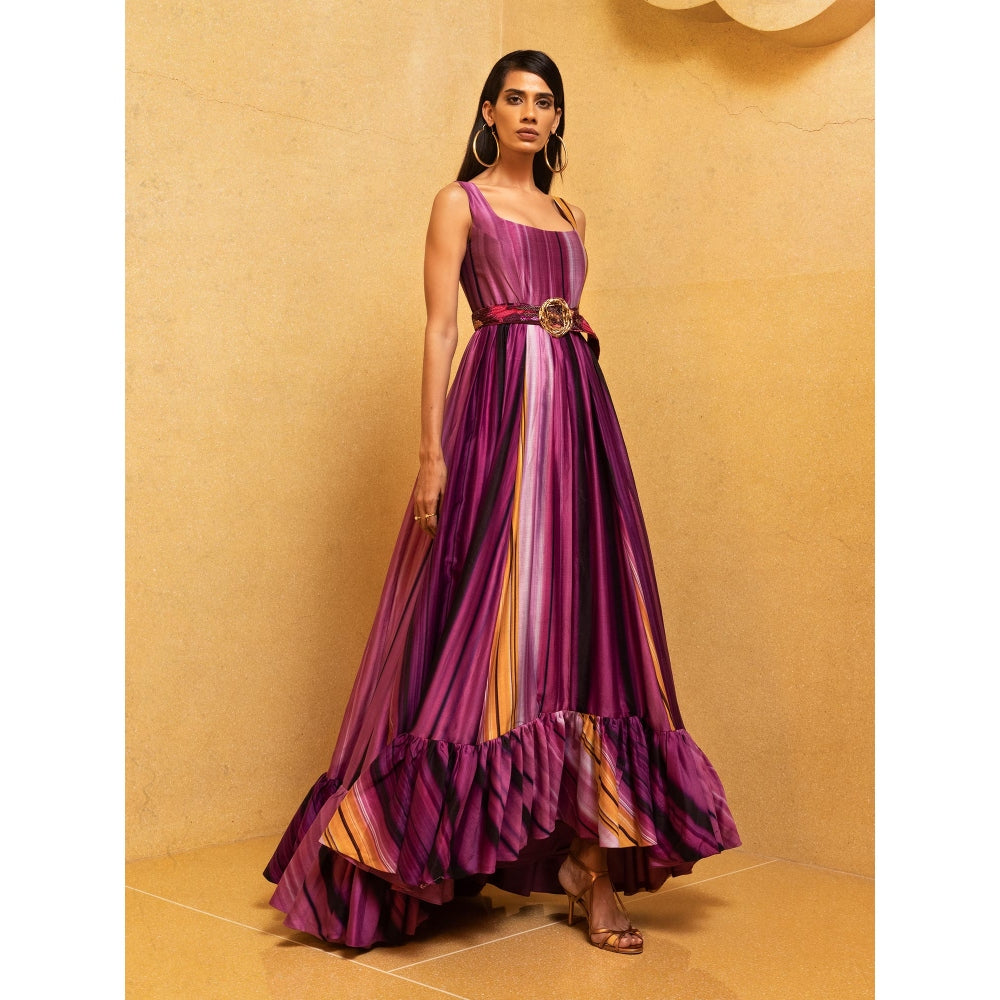 Nikita Mhaisalkar Berry Stroke Print Maxi