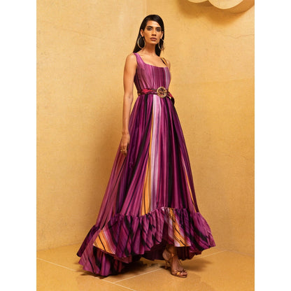 Nikita Mhaisalkar Berry Stroke Print Maxi