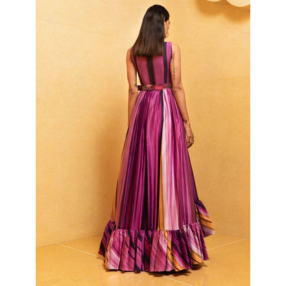 Nikita Mhaisalkar Berry Stroke Print Maxi