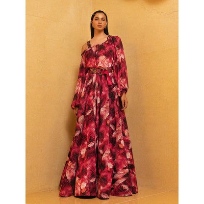 Nikita Mhaisalkar Magenta Trippy Print Top