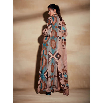 Nikita Mhaisalkar Turquoise Tapis Sequin Trench Coat