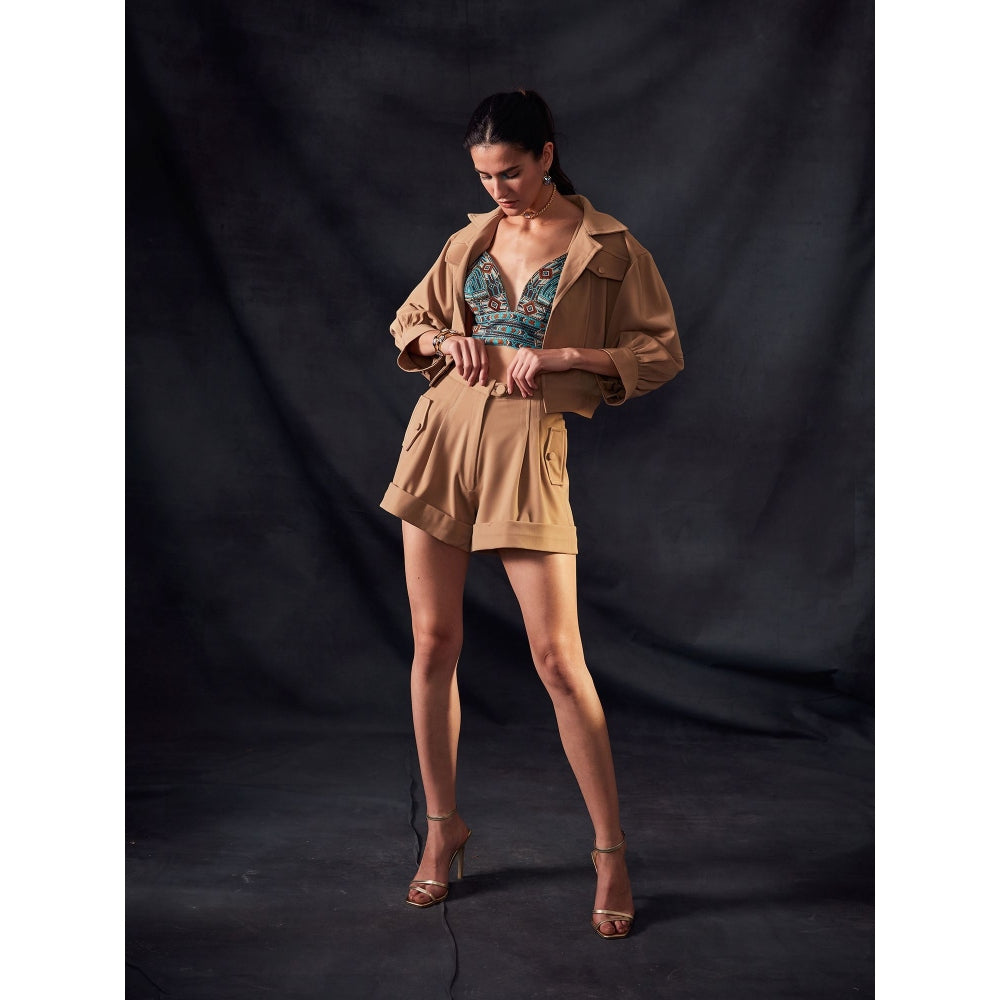 Nikita Mhaisalkar Beige Shorts