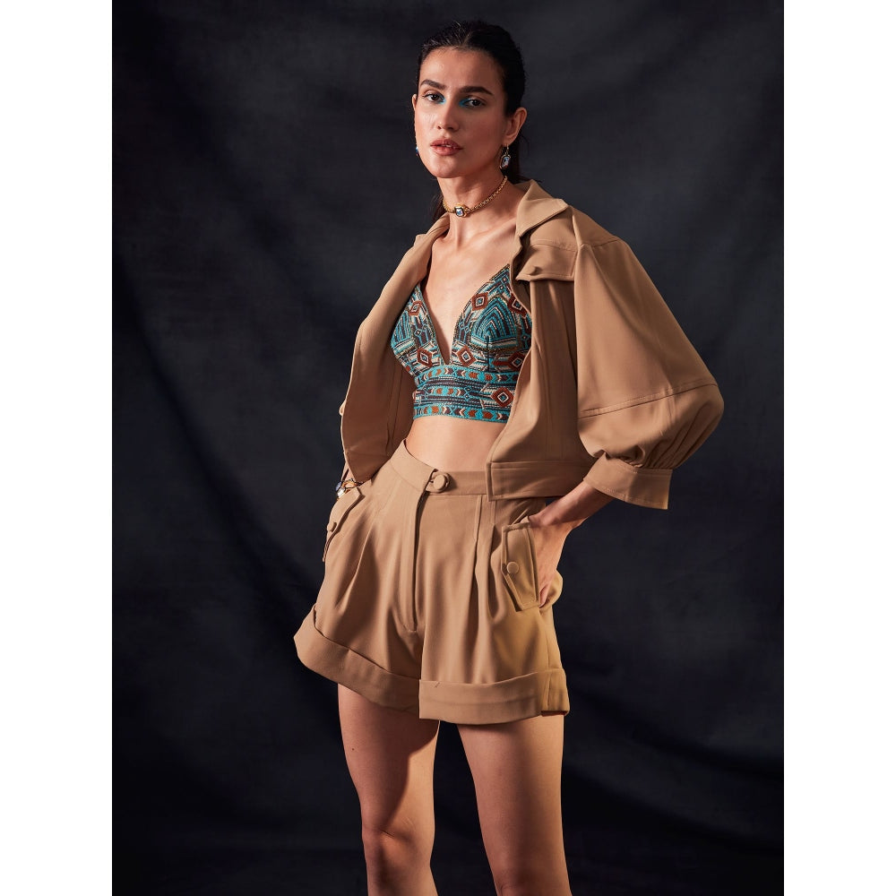 Nikita Mhaisalkar Beige Shorts