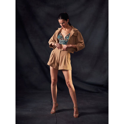 Nikita Mhaisalkar Beige Jacket