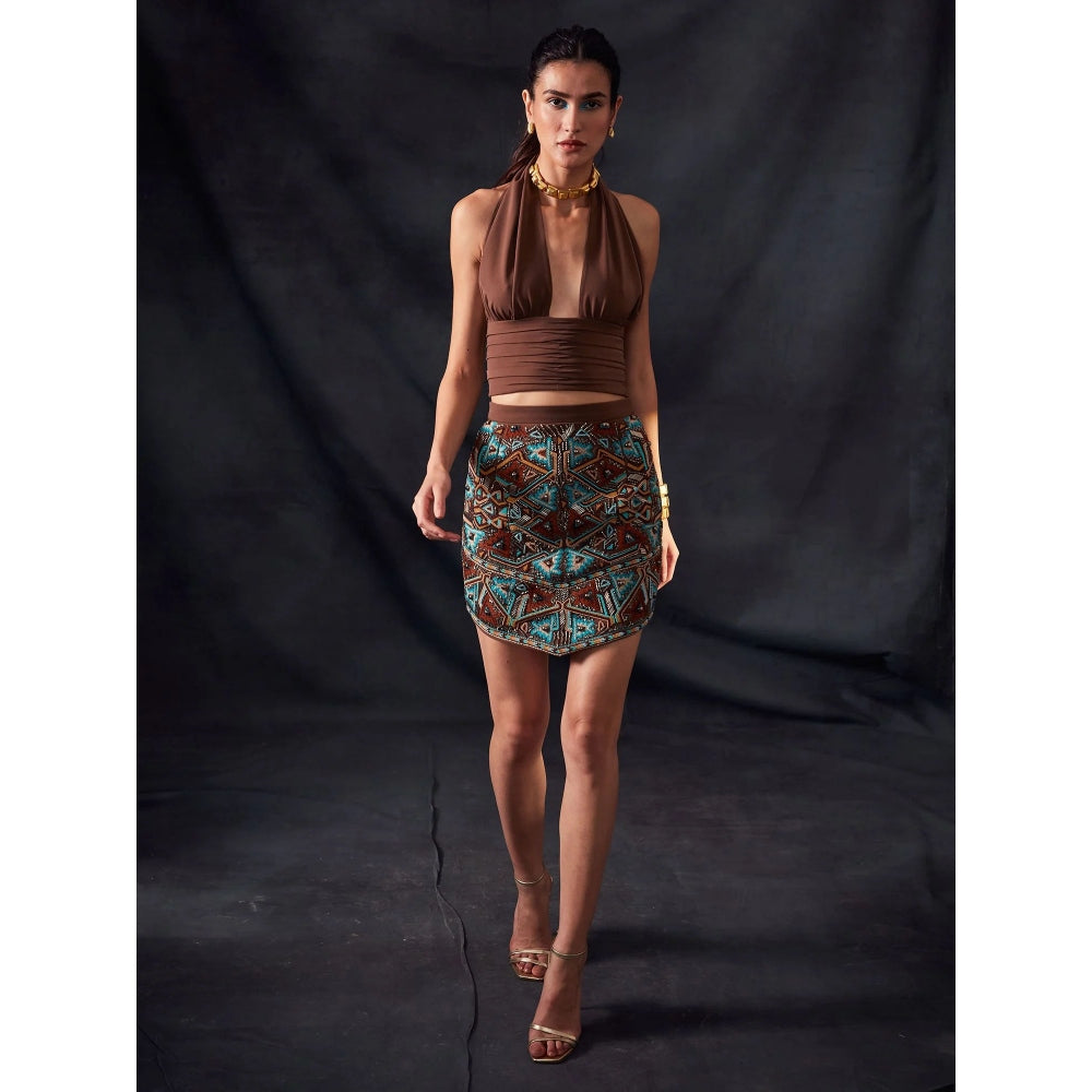 Nikita Mhaisalkar Dark Tan Top