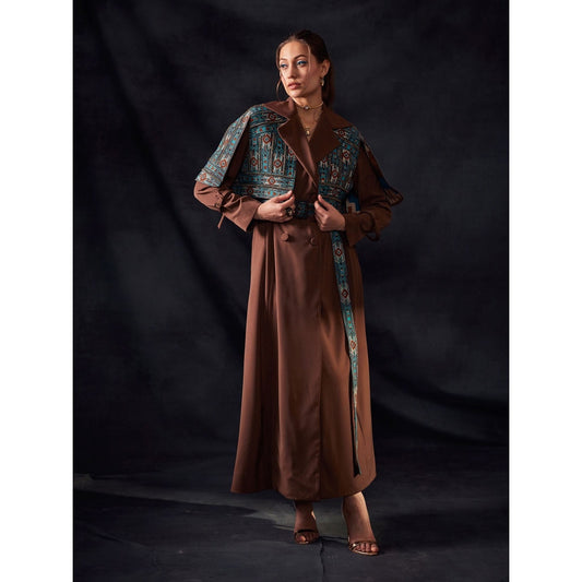 Nikita Mhaisalkar Multi-Colour Trench Coat with Embroidered Belt (Set of 2)