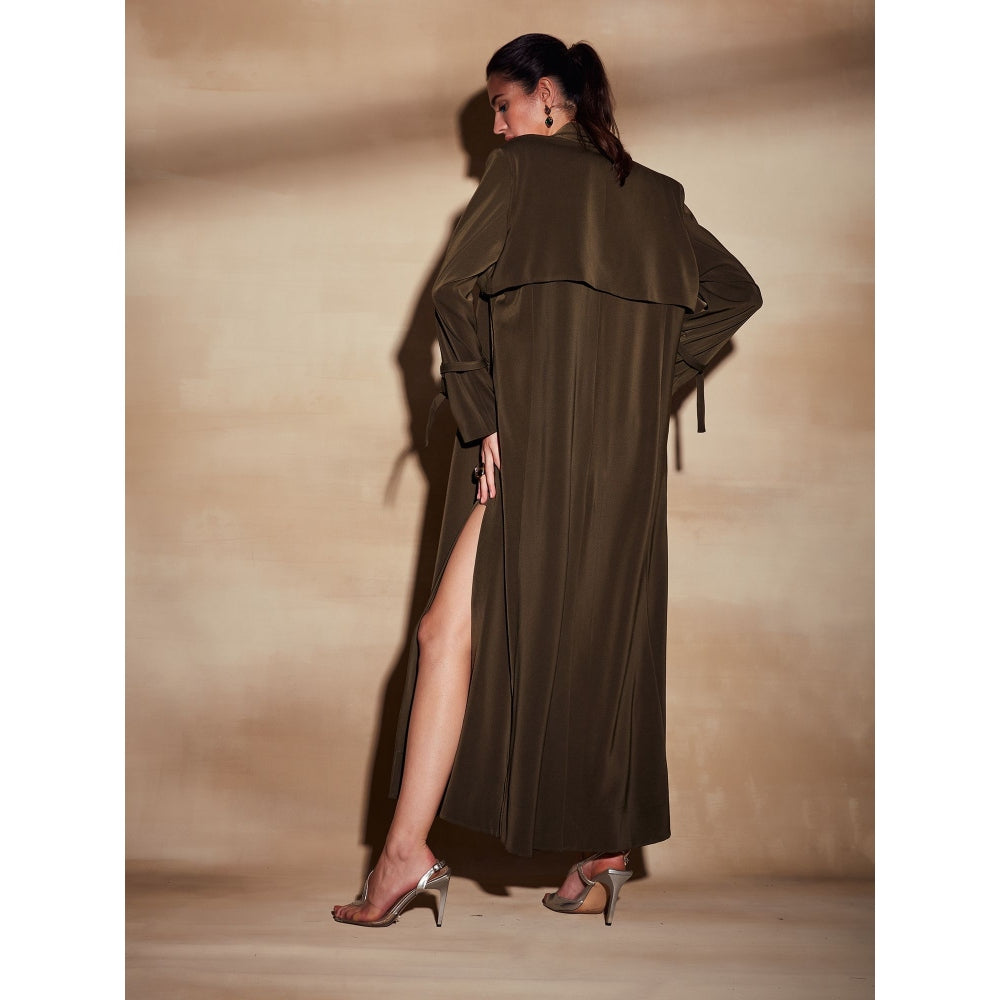 Nikita Mhaisalkar Olive Green Trench Coat
