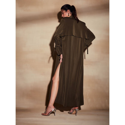 Nikita Mhaisalkar Olive Green Trench Coat