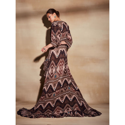 Nikita Mhaisalkar Tan Tapis Print Dress