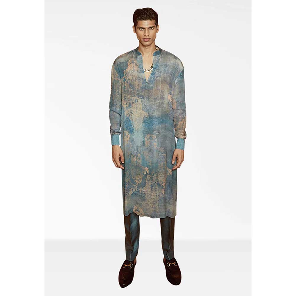 Nirmooha Grey Printed Kurta with Pants