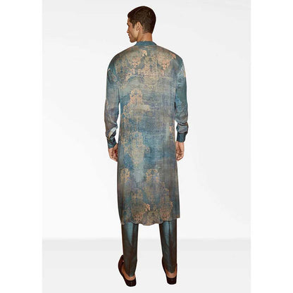 Nirmooha Grey Printed Kurta with Pants