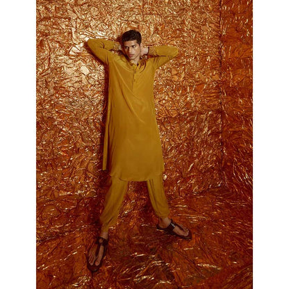 Nirmooha Mustard Kurta with Pants and Cuff detailing