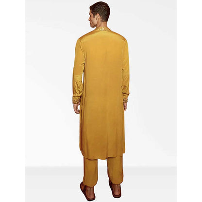 Nirmooha Mustard Kurta with Pants and Cuff detailing