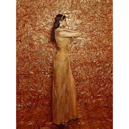 Nirmooha Mustard Assymetrical Kurti with Sharara (Set of 2)