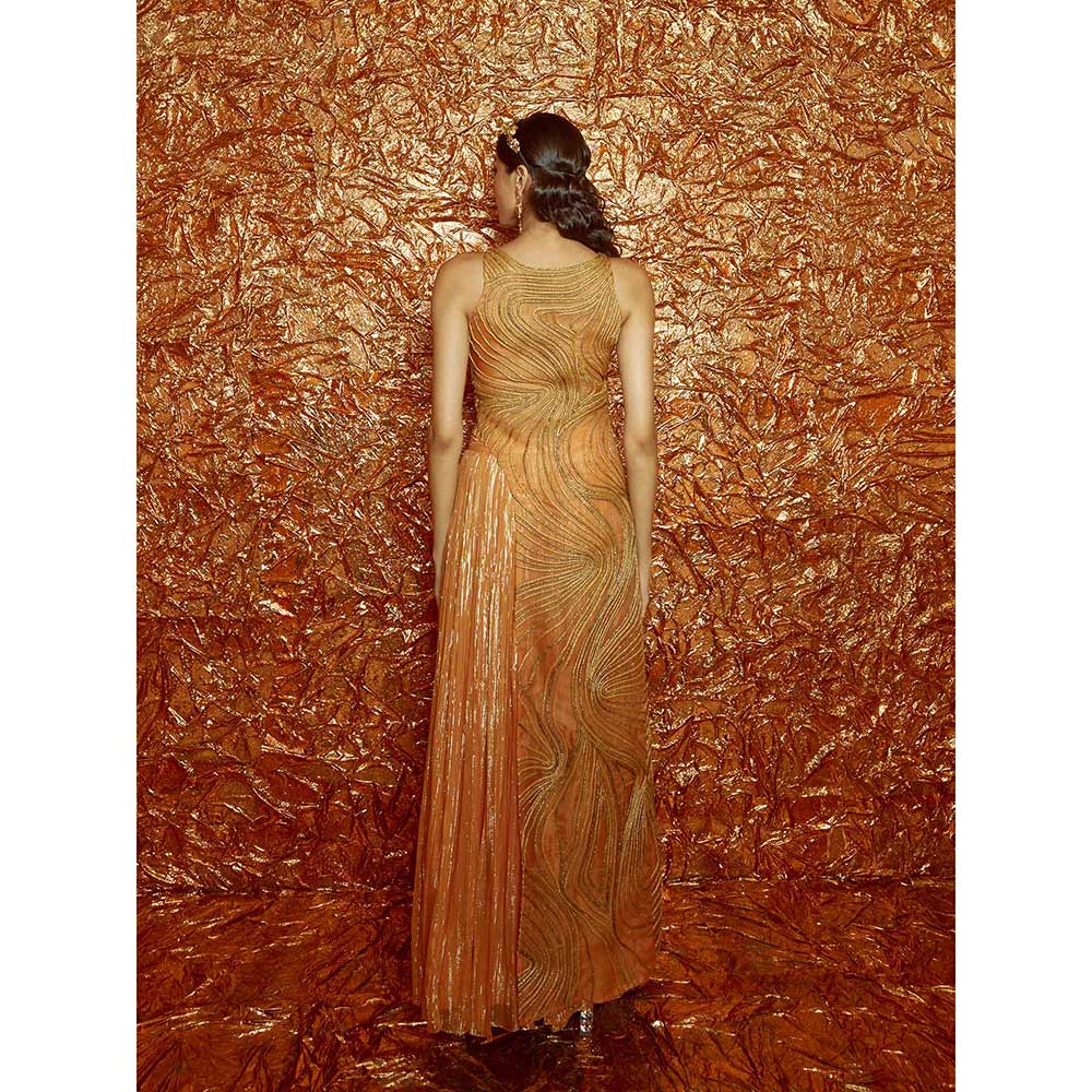 Nirmooha Mustard Assymetrical Kurti with Sharara (Set of 2)