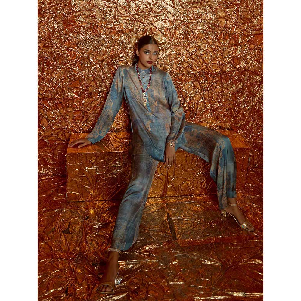 Nirmooha Printed Chiffon Co-ord Set Kurta (Set of 2)