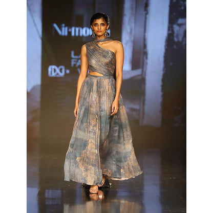 Nirmooha Printed Chiffon Gown