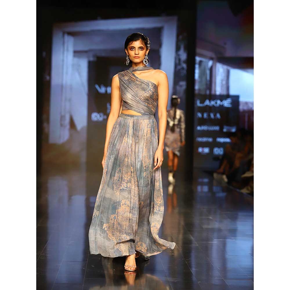 Nirmooha Printed Chiffon Gown
