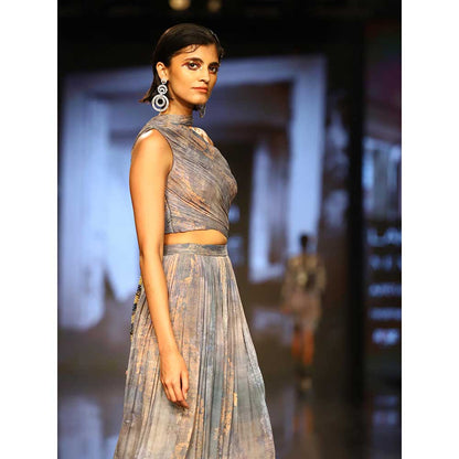 Nirmooha Printed Chiffon Gown