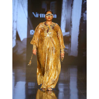 Nirmooha Printed Lurex Kaftan with Slip (Set of 2)