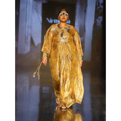 Nirmooha Printed Lurex Kaftan with Slip (Set of 2)