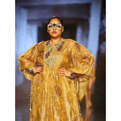 Nirmooha Printed Lurex Kaftan with Slip (Set of 2)